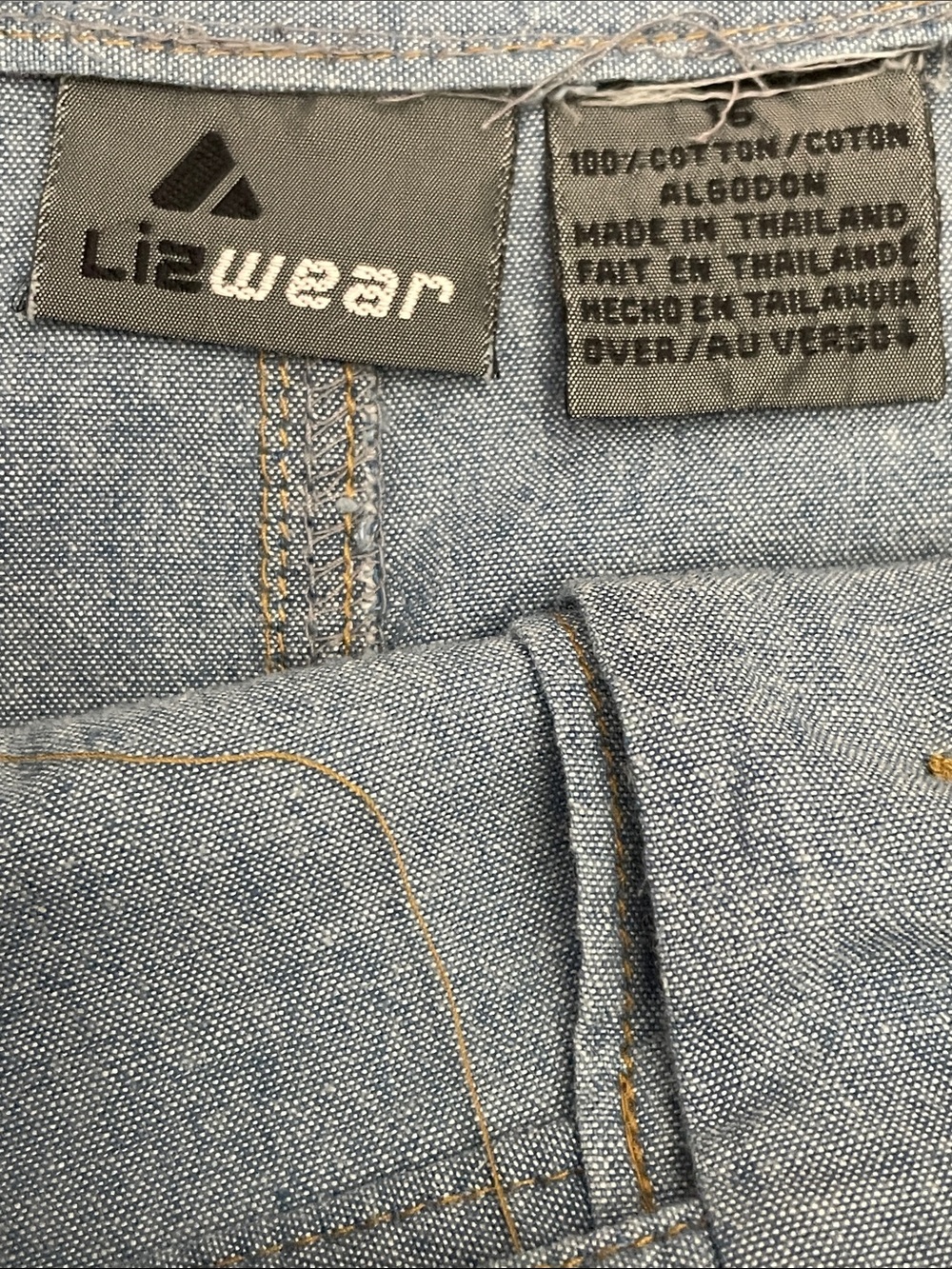 NWT Vintage Lizwear Light Wash Denim Button-Front Maxi Skirt - Size:  16 - Picture 7 of 9
